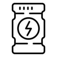 vector de contorno de icono de powerbank de goma. poder del cargador