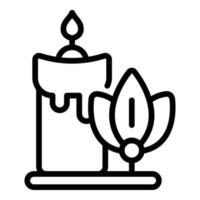 Candle meditation icon outline vector. Relax yoga vector