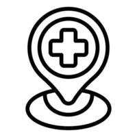 Medical help location icon outline vector. Doctor care vector