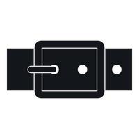 Black buckle belt icon, simple style vector