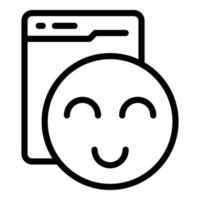 Web seo emoji icon outline vector. Content plan vector