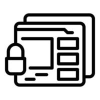 Secured site icon outline vector. Data secure vector