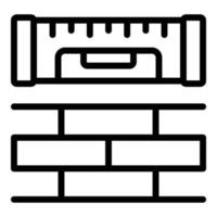 vector de contorno de icono de pared de ladrillo de remodelación. diseño de la casa