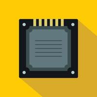 Modern multicore CPU icon, flat style vector