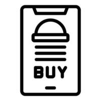 Buy phone icon outline vector. Job order vector