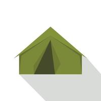 Tourist or a military tent icon, flat style vector