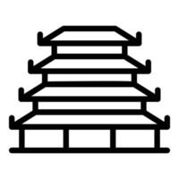 vector de contorno de icono de pagoda de vietnam. templo de japon