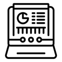 Growth data icon outline vector. Business graph vector