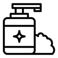 Foam dispenser icon outline vector. Man face care vector