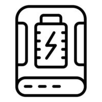 vector de contorno de icono de banco de energía usb. carga de energía