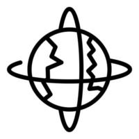 Earth space move icon outline vector. Exam launch vector