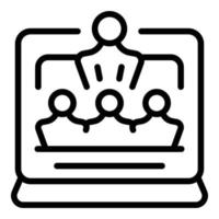 Group online conference icon outline vector. Computer office vector