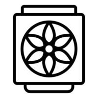 Processor cooler icon outline vector. Computer store vector