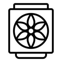 Processor cooler icon outline vector. Computer store vector