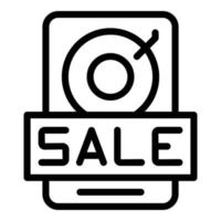 Hdd sale icon outline vector. Store laptop vector