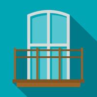 Balcony in french style icon, flat style vector