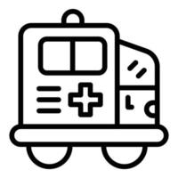 vector de contorno de icono de coche de ambulancia. autocontrol remoto