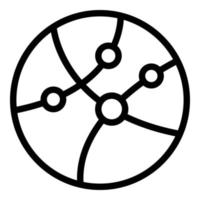 Global network icon outline vector. Computer conference vector