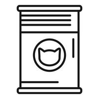 Cat food tin icon outline vector. Pet bowl vector