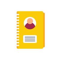 Personal information notebook icon flat isolated vector