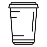 vector de contorno de icono de vaso de plástico. ecología oceánica