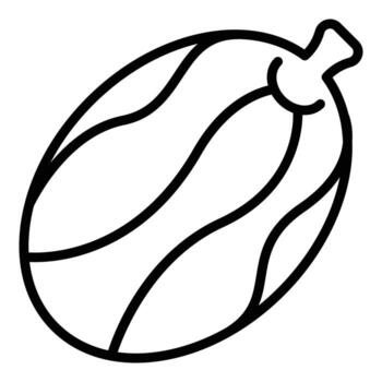 vector de contorno de icono de postre de fruta de fecha. comida de palma