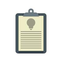 Innovation clipboard icon flat isolated vector