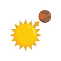 sol planeta gravedad icono plano aislado vector