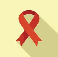 Charity ribbon icon flat vector. Help hand vector