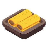 Chocolate roll icon isometric vector. Australia food vector