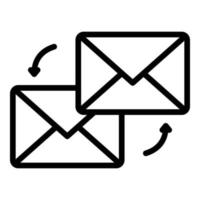 Send mail icon outline vector. Cross delivery vector