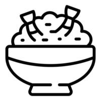 vector de contorno de icono de camarón. comida japonesa