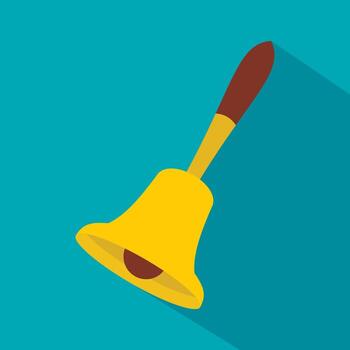Bell icon, flat style vector