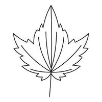 Big leaf icon, outline style vector
