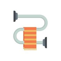 Hot heated towel rail icon flat isolated vector