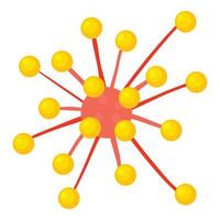 AIDS virus icon, cartoon style vector