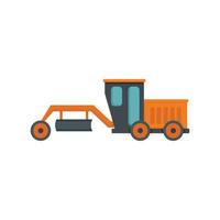 Grader machine demolition icon flat isolated vector