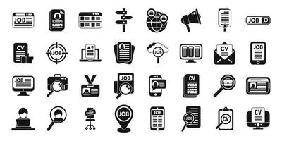 Seeking job icons set simple vector. Covid job vector