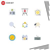 Mobile Interface Flat Color Set of 9 Pictograms of issues daily cash sets instagram Editable Vector Design Elements