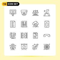 Universal Icon Symbols Group of 16 Modern Outlines of website code business trophy mission Editable Vector Design Elements