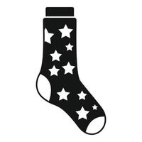 vector simple del icono del calcetín de las estrellas del cielo. calcetín de moda