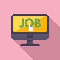 Online job click icon flat vector. Computer search vector