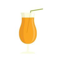 vaso de jugo de naranja icono vector aislado plano
