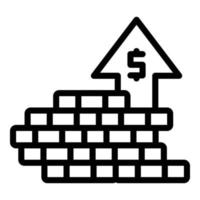 Rise coin stack icon outline vector. Work free vector