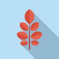 Red leaf branch icon flat vector. Autumn fall vector