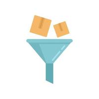 Parcel funnel icon flat isolated vector