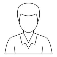 Man avatar profile icon, outline style vector