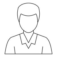 icono de perfil de avatar de hombre, estilo de contorno vector