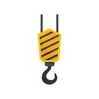 Crane hook icon flat isolated vector