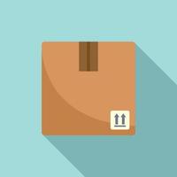 Fragile box icon flat vector. Delivery package vector